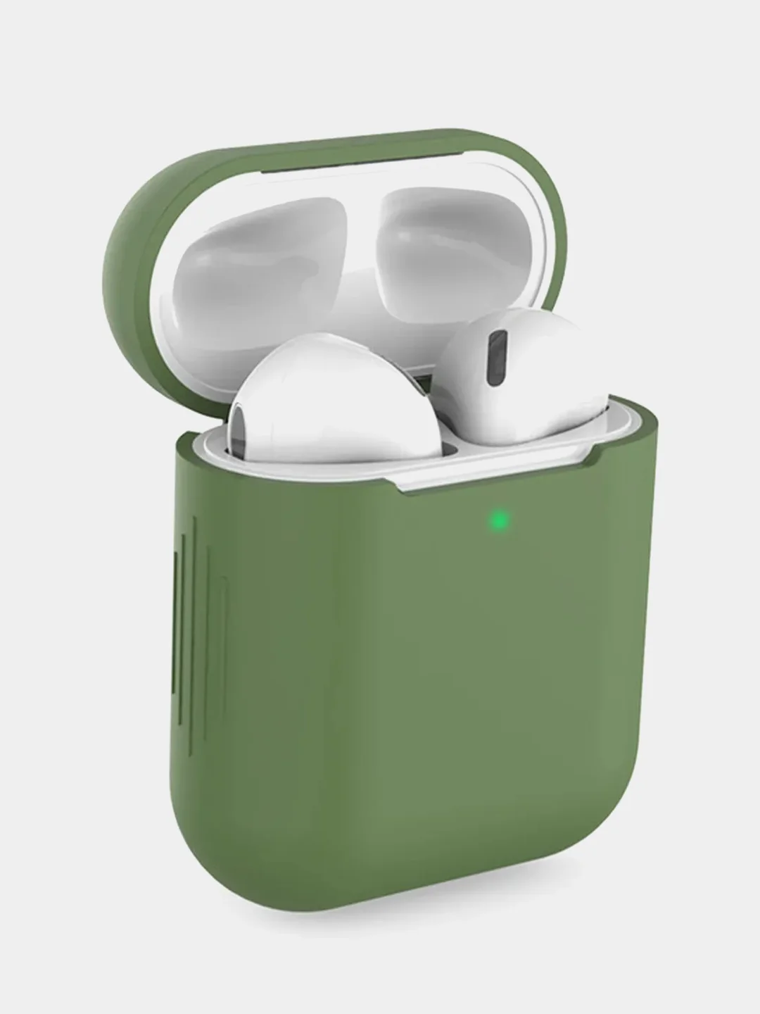 Зеленый чехол для Airpods 1/2 МоноЛайт