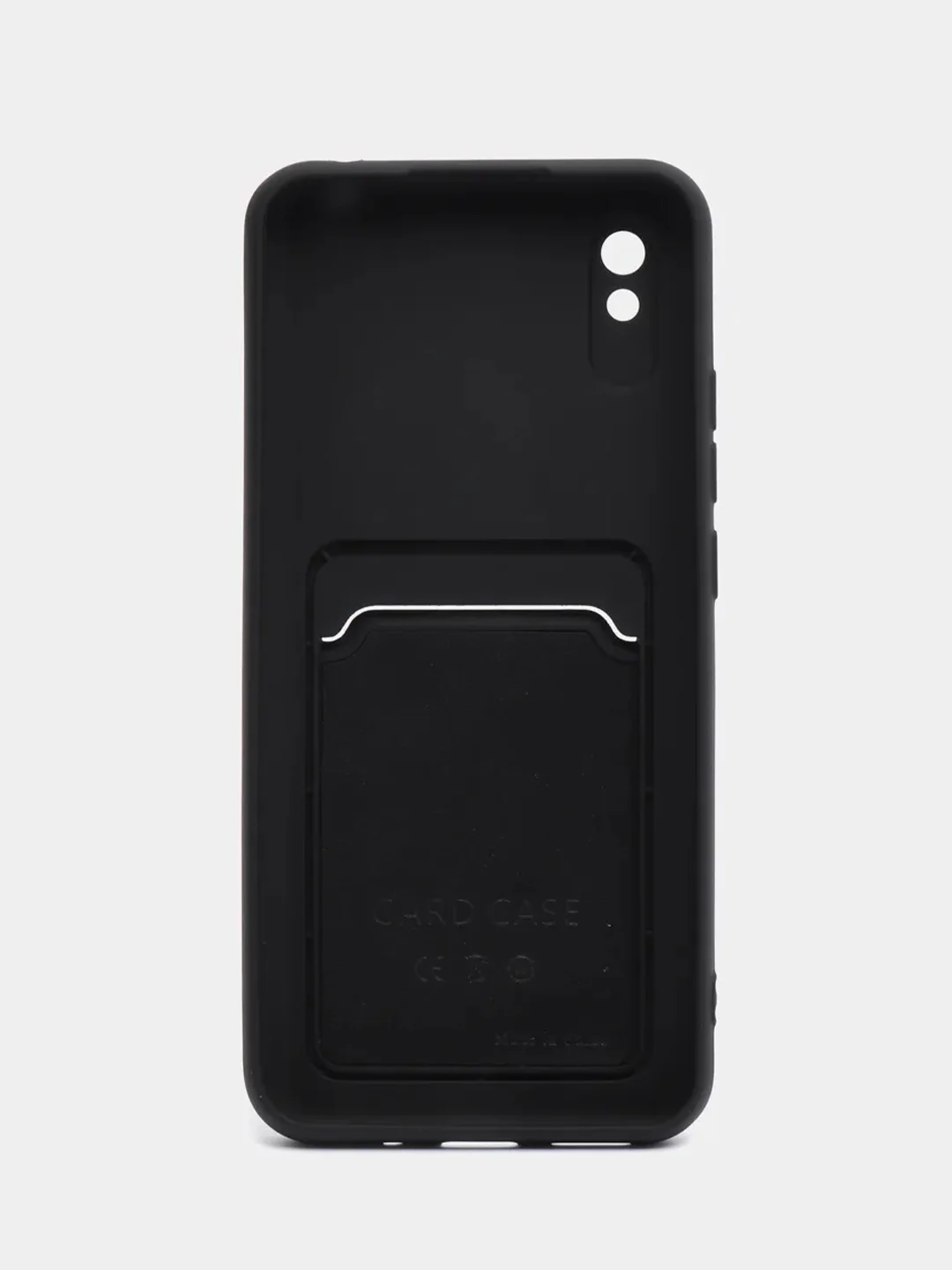 Черный чехол для Xiaomi Redmi 9A, Сяоми Редми 9А, силиконовый, с карманом для карты