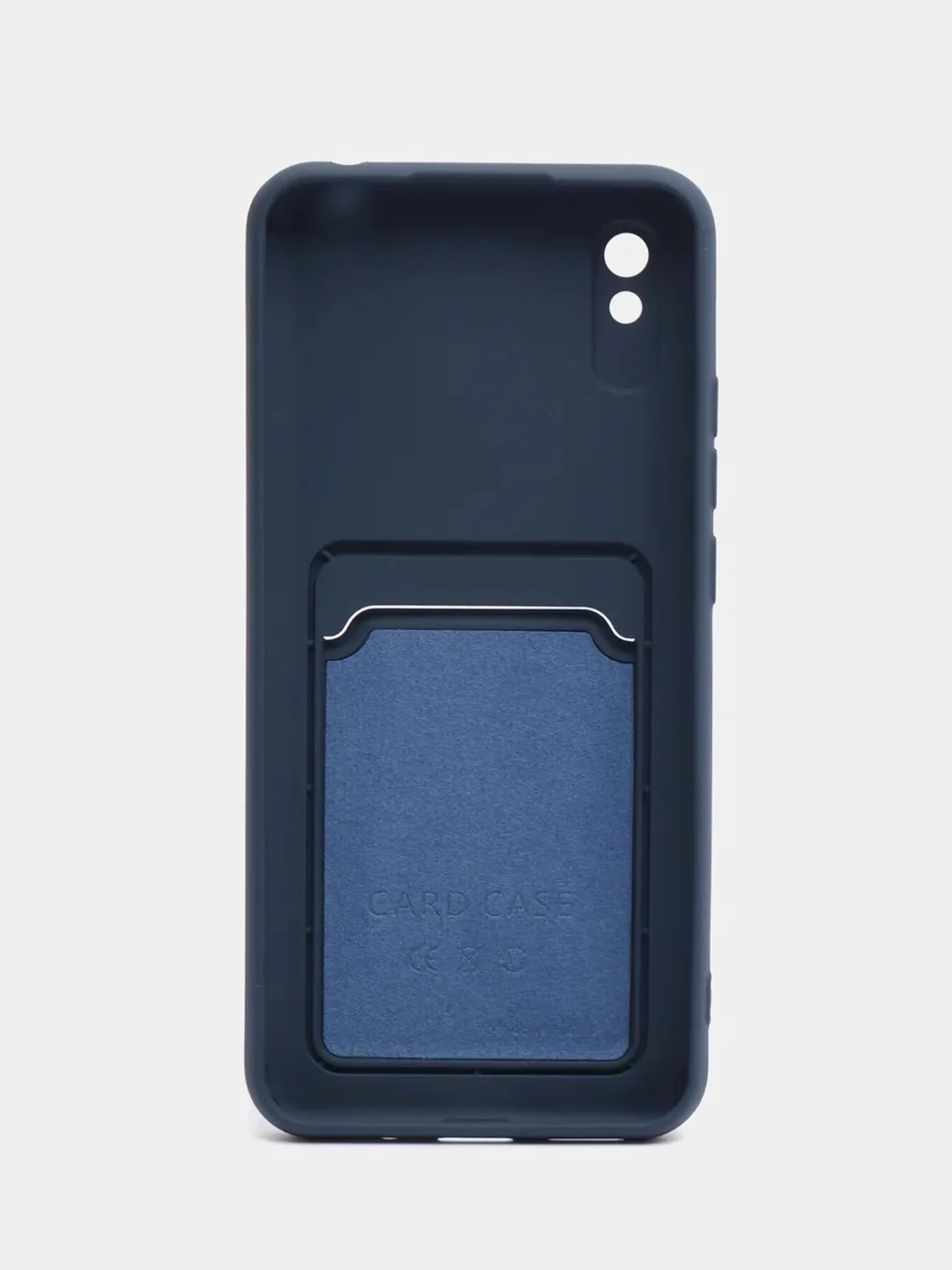 Темно-синий чехол для Xiaomi Redmi 9A, Сяоми Редми 9А, силиконовый, с карманом для карты