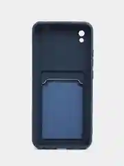Темно-синий чехол для Xiaomi Redmi 9A, Сяоми Редми 9А, силиконовый, с карманом для карты