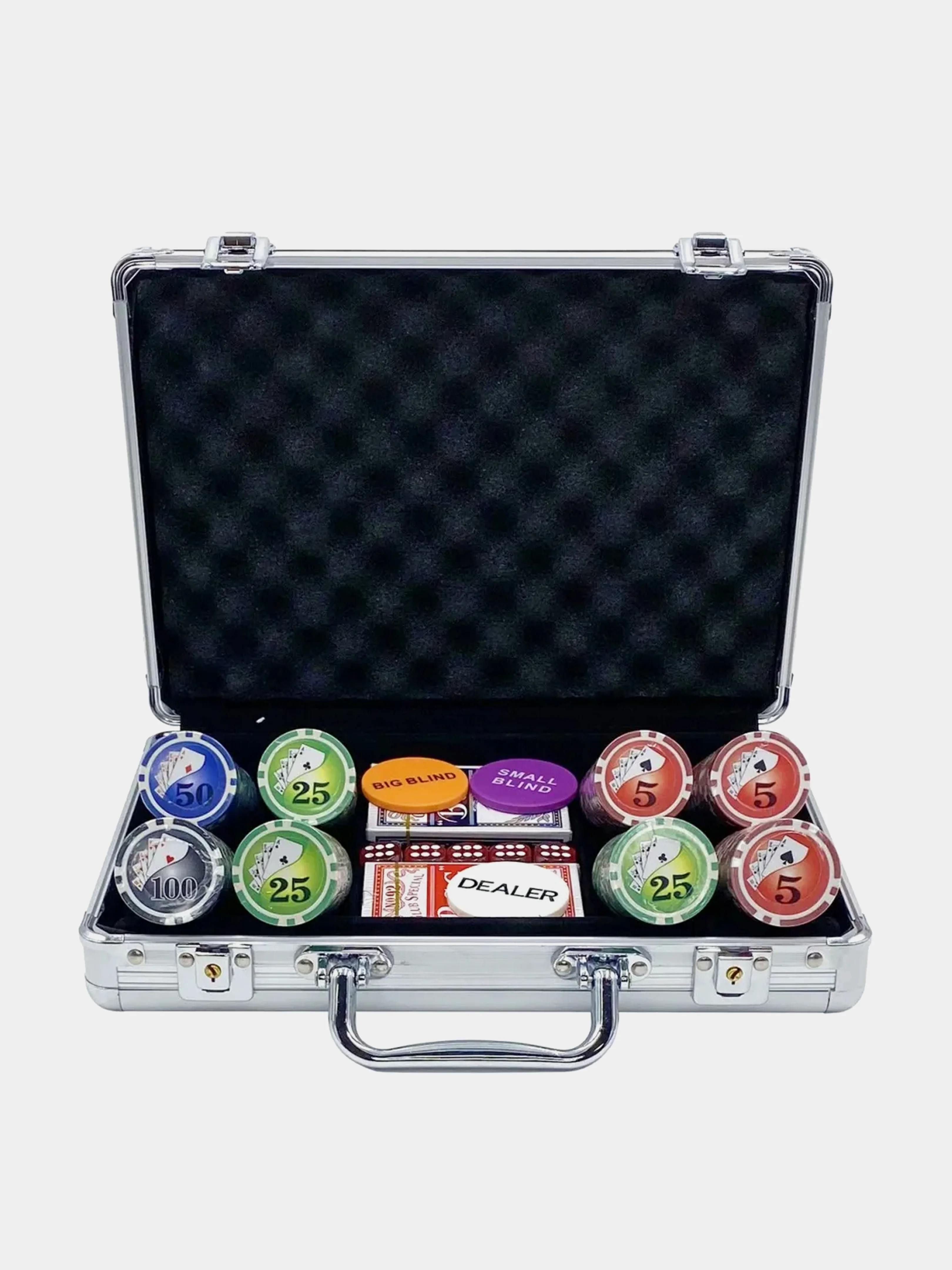 Покерный набор Royal Flush, 200 фишек, 11,5 г, c номиналом в чемодане