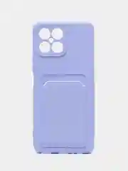 Лавандовый чехол для Honor X8 4G, Хонор Х8 4Г силиконовый, с карманом для карты