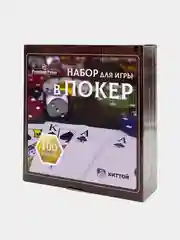Покерный набор Black Stars, 100 фишек 14 г с номиналом в чемодане