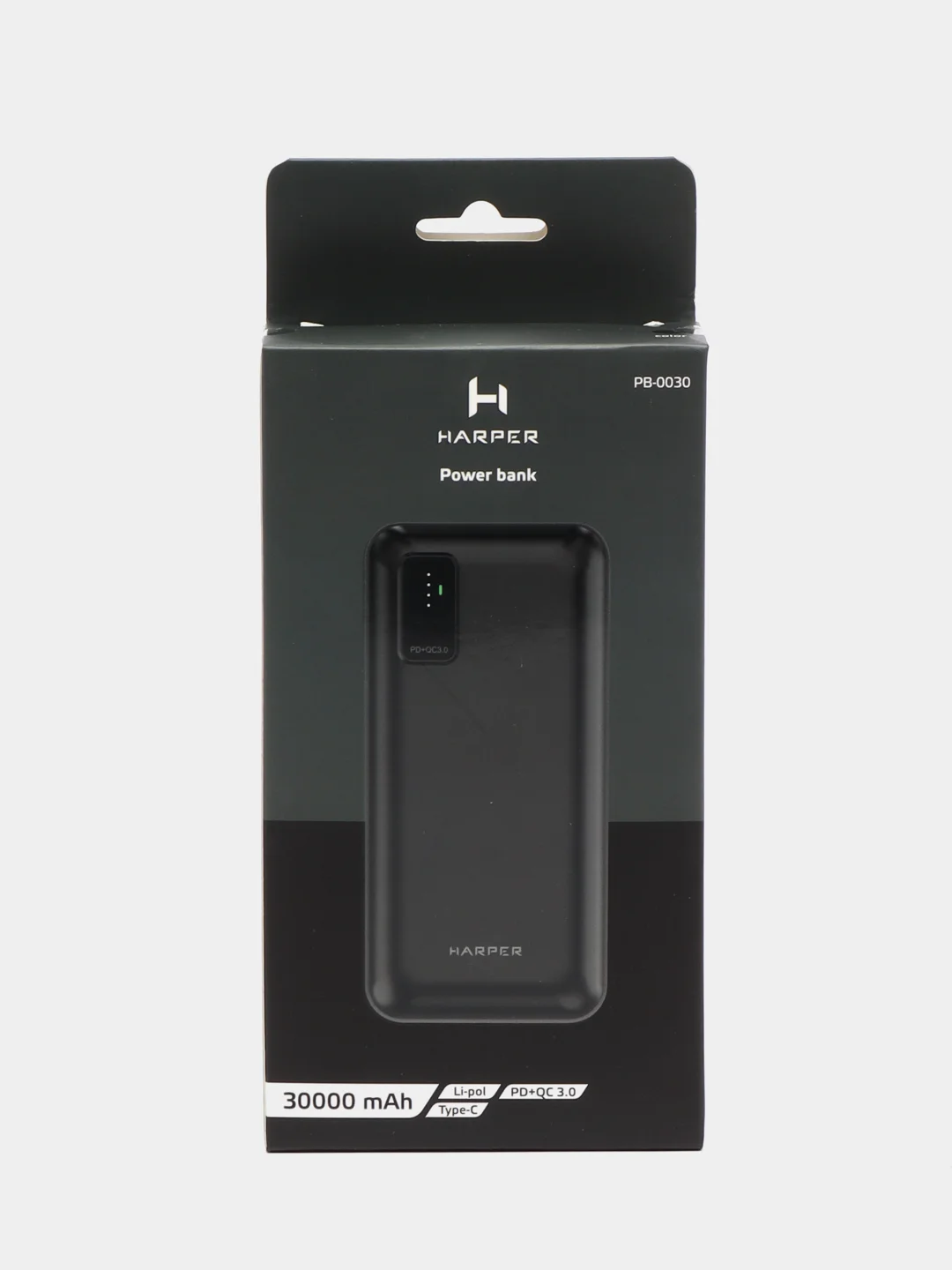 Внешний аккумулятор Harper PB-0030, 30000 мАч,с быстрой зарядкой, Micro USB, Type-C, USBх2