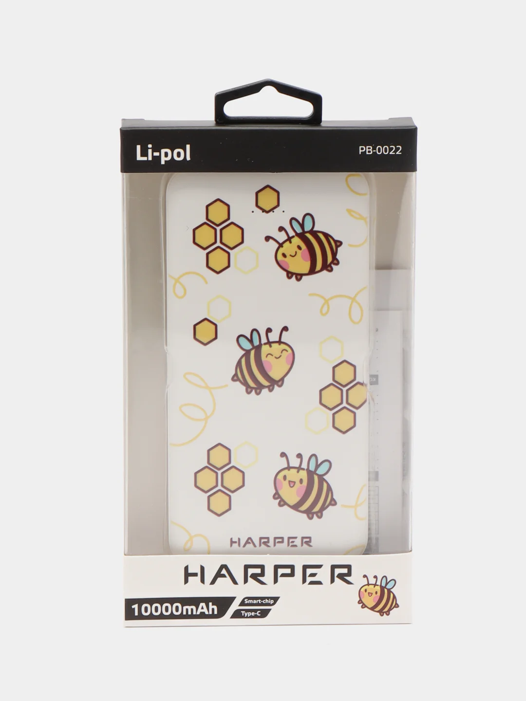 Внешний аккумулятор Harper PB-0022, 10 000 мАч, Micro USB, Type-C