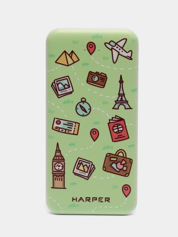 Внешний аккумулятор Harper PB-0025, 10 000 мАч, Micro USB, Type-C, USB х 2