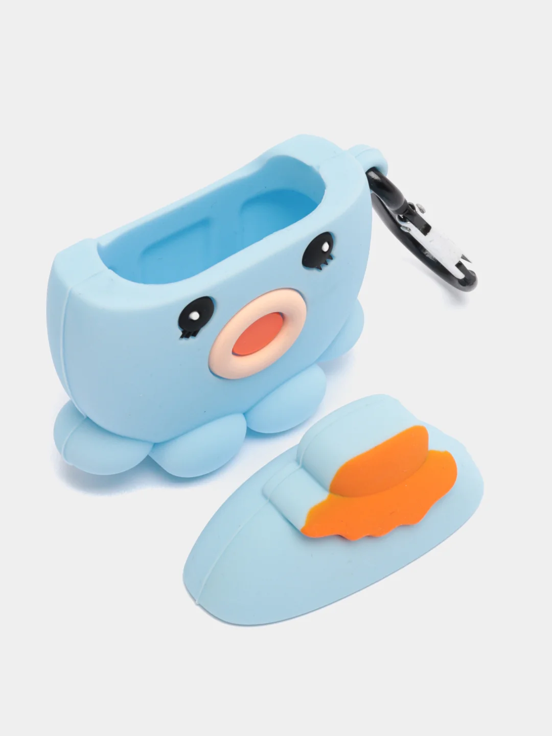 Голубой чехол для беспроводных наушников Apple AirPods 1, 2, силиконовый