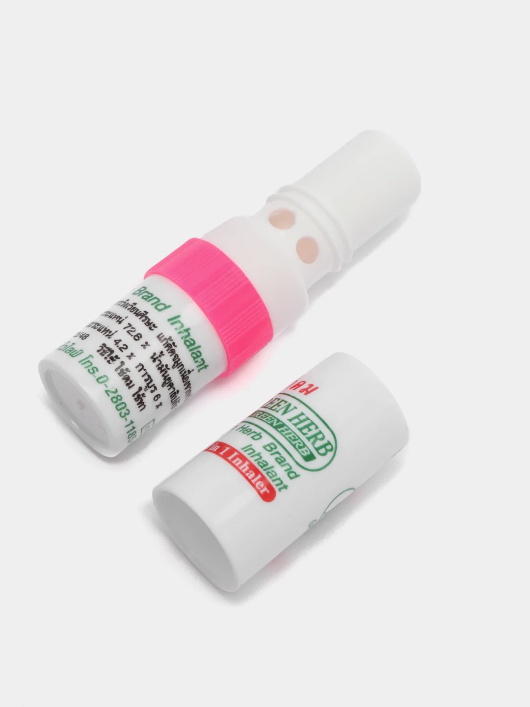 Розовый тайский карандаш-ингалятор для носа Green Herb Brand, при простудах  от насморка