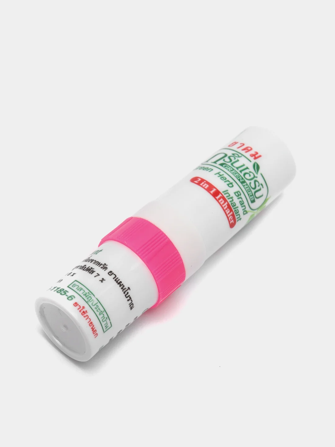 Розовый тайский карандаш-ингалятор для носа Green Herb Brand, при простудах  от насморка