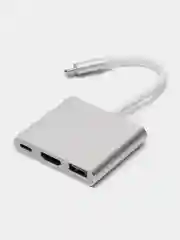 Переходник HOCO HB14 USB HUB для Macbook, Type-c to USB-C, USB 3.0, HDMI, PD
