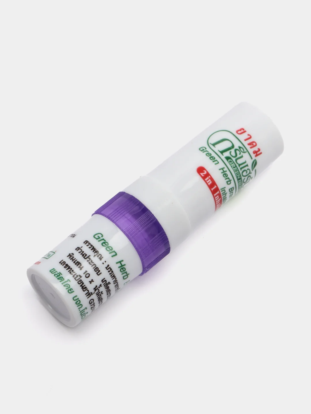 Фиолетовый тайский карандаш-ингалятор для носа Green Herb Brand, при простудах  от насморка