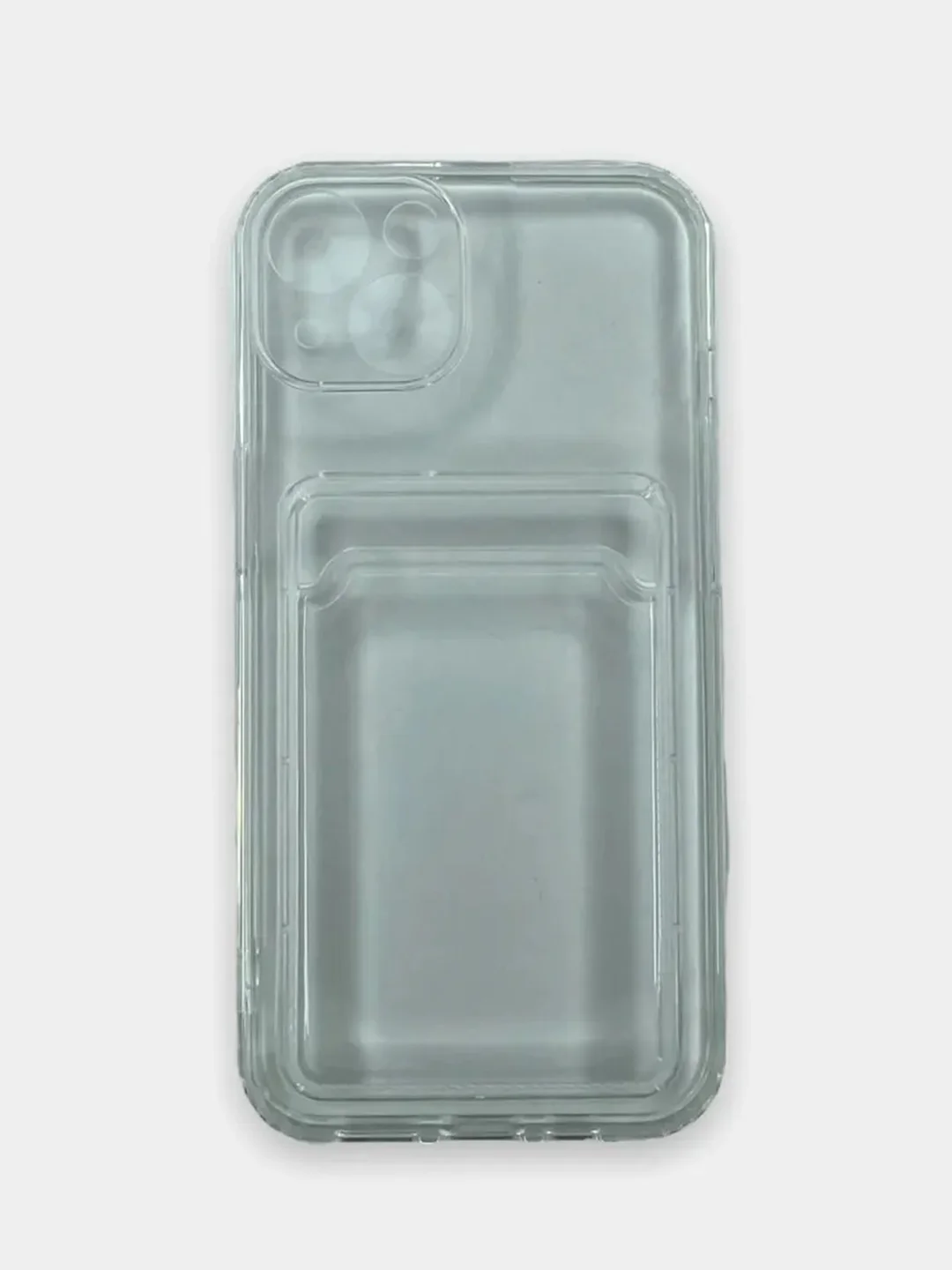 Прозрачный чехол для Apple iPhone 13 (6.1"), прозрачный, противоударный, с карманом для карты