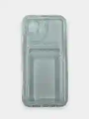 Прозрачный чехол для Apple iPhone 13 (6.1"), прозрачный, противоударный, с карманом для карты