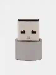 Серый адаптер переходник Type-А на USB Type-С для зарядки