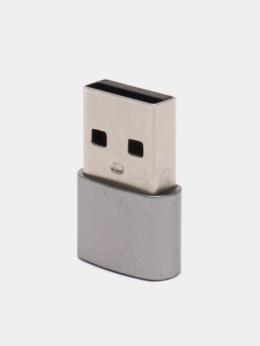 Серый адаптер переходник Type-А на USB Type-С для зарядки