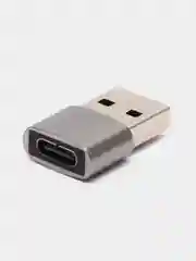 Серый адаптер переходник Type-А на USB Type-С для зарядки