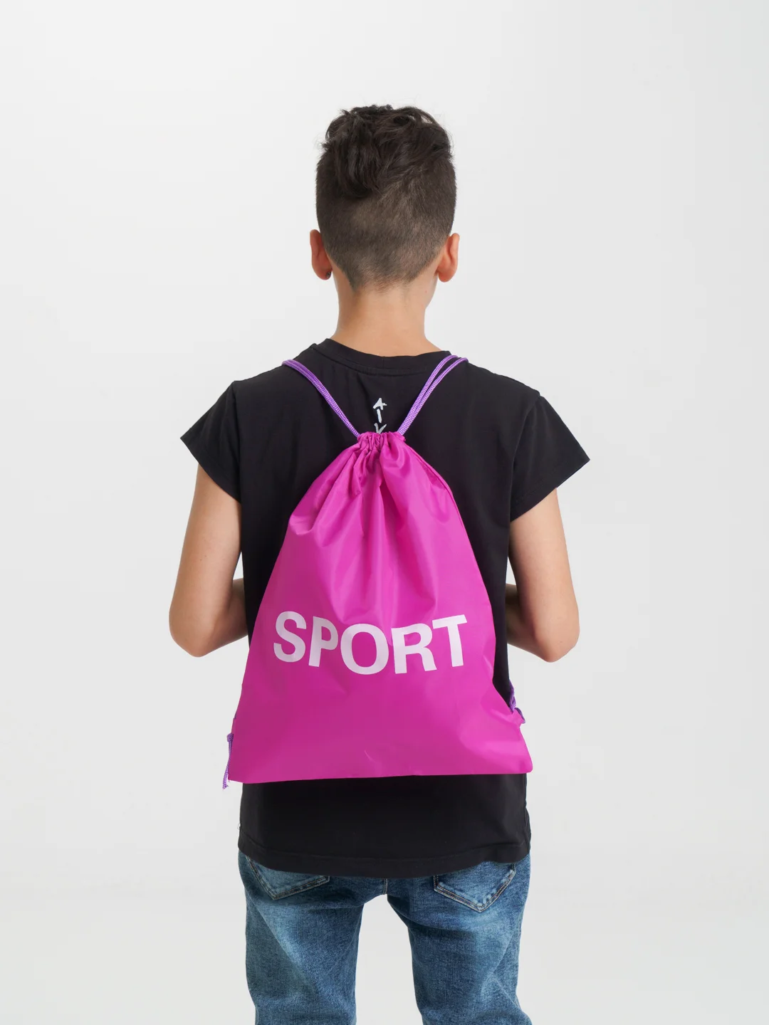 Фуксия мешок для обуви с принтом "Sport"