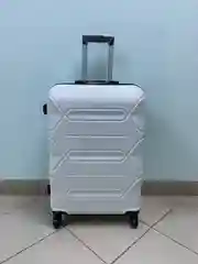 Белый чемодан на колесах, чемодан Verano, чемодан размер L, чемодан большой