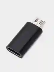 Черный адаптер переходник гнездо Type-C на штекер micro usb