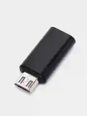 Черный адаптер переходник гнездо Type-C на штекер micro usb