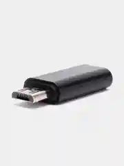 Черный адаптер переходник гнездо Type-C на штекер micro usb
