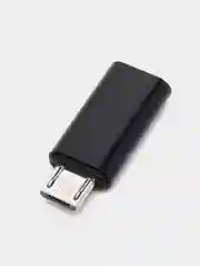 Черный адаптер переходник гнездо Type-C на штекер micro usb