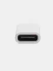 Белый адаптер переходник гнездо Type-C на штекер micro usb