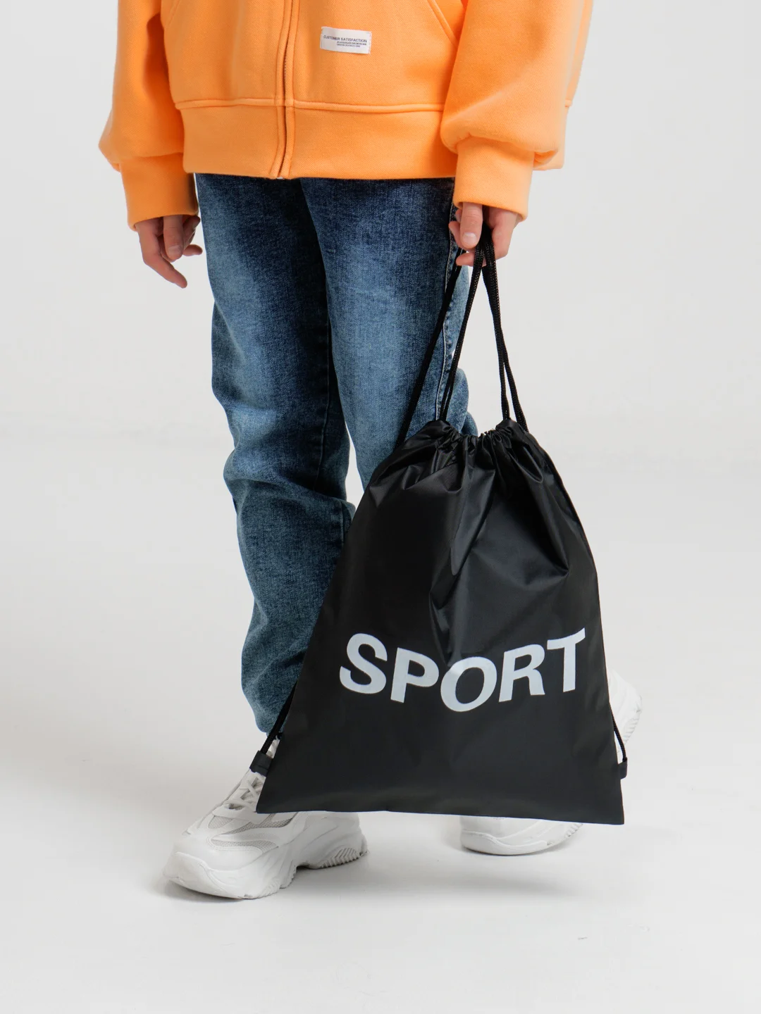 Черный мешок для обуви с принтом "Sport"