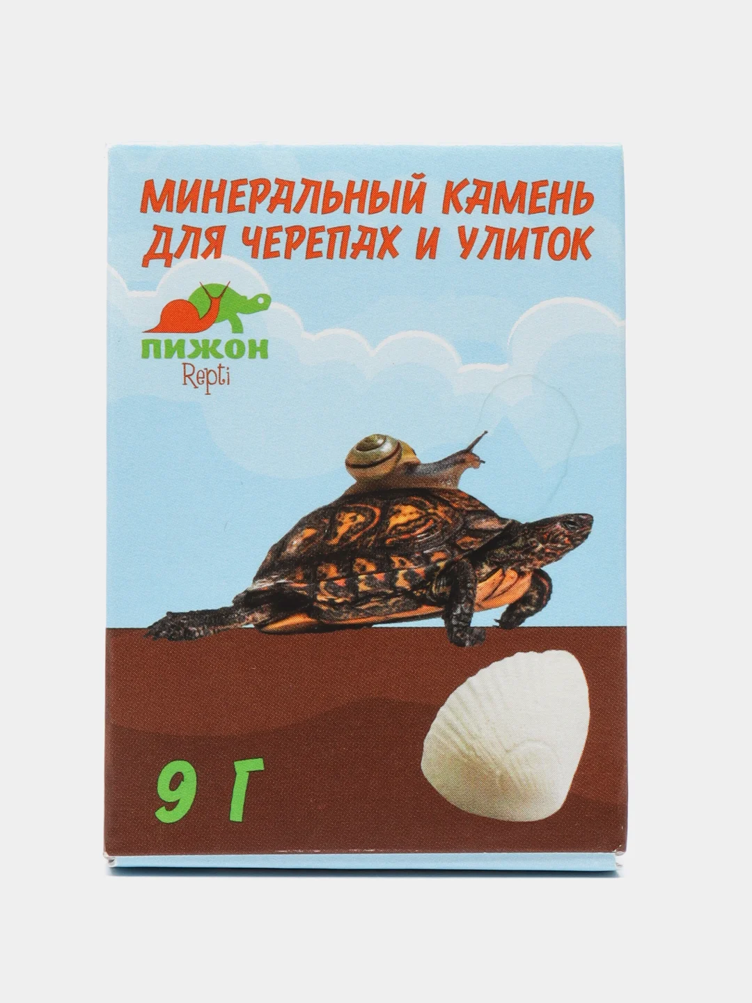 Минеральный камень "Пижон" для черепах и улиток, ракушка, 9 г