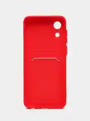Красный чехол для Samsung Galaxy A03 Core, Самсунг А03 Кор силиконовый, с карманом для карты