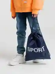 Темно-синий мешок для обуви с принтом "Sport"