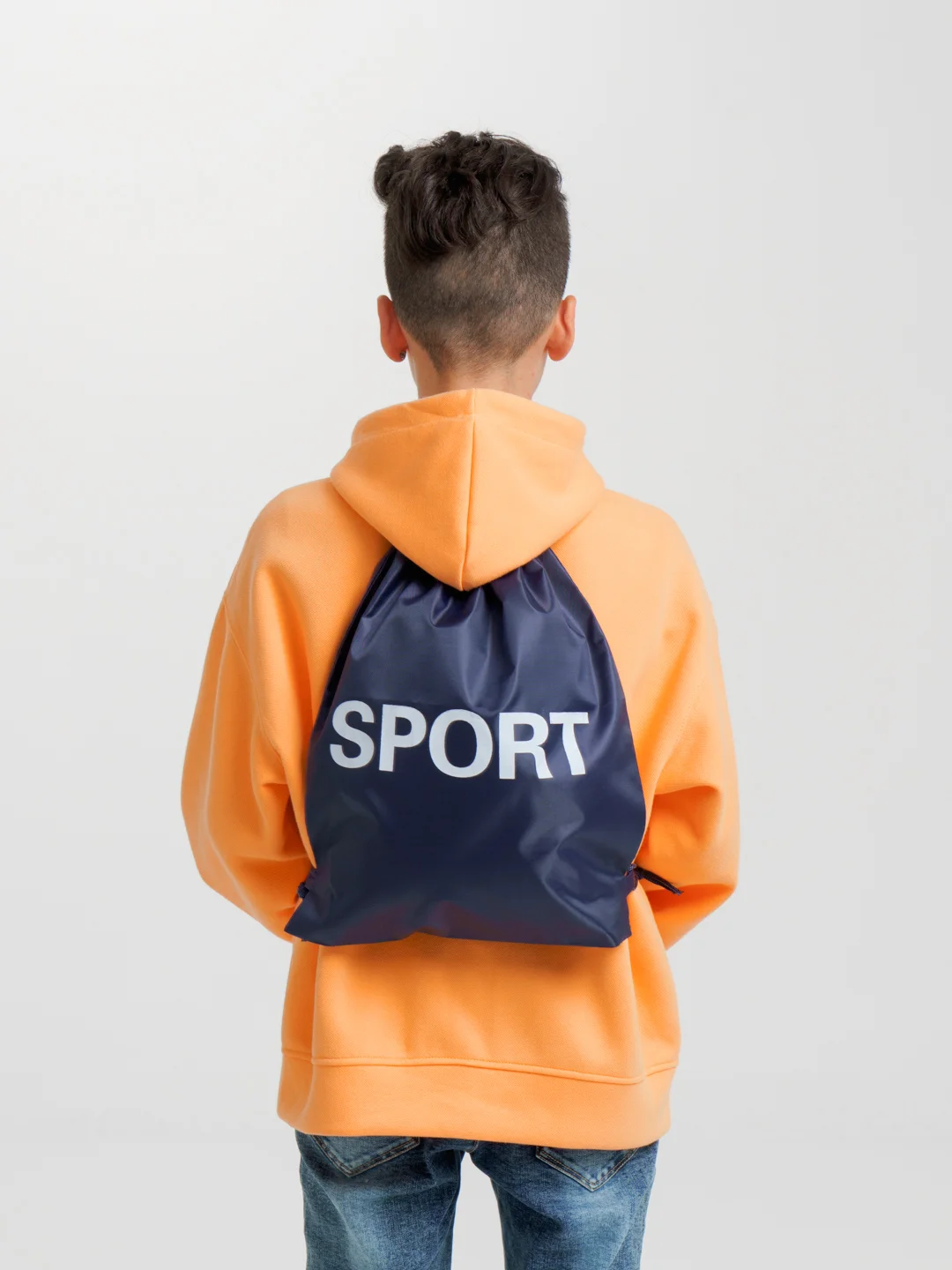 Темно-синий мешок для обуви с принтом "Sport"