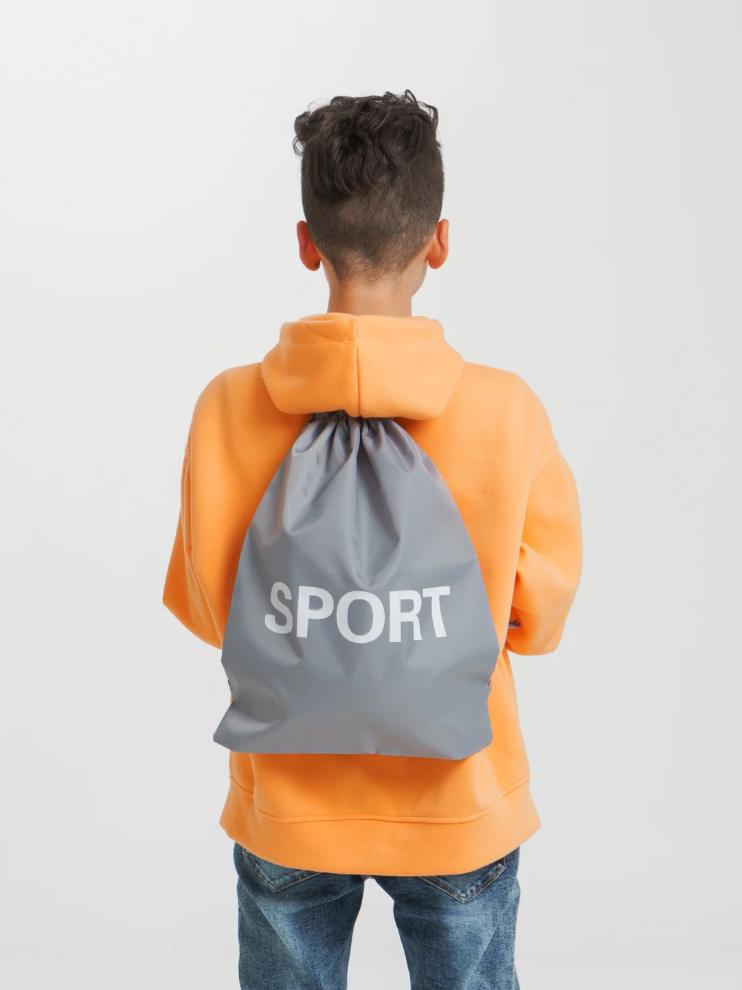 Серый мешок для обуви с принтом "Sport"