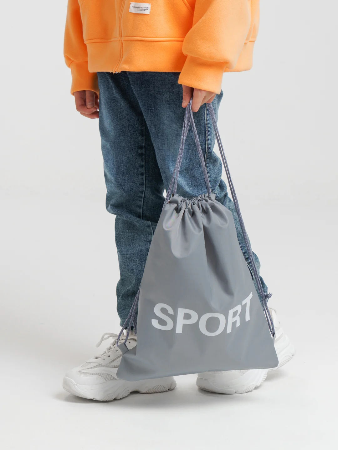 Серый мешок для обуви с принтом "Sport"
