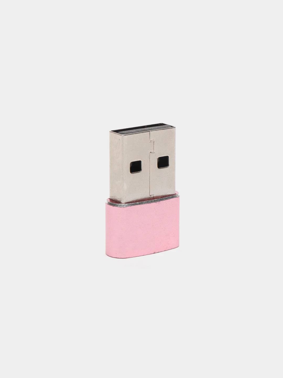 Розовый адаптер переходник Type-А на USB Type-С для зарядки