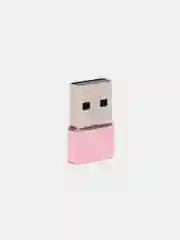 Розовый адаптер переходник Type-А на USB Type-С для зарядки