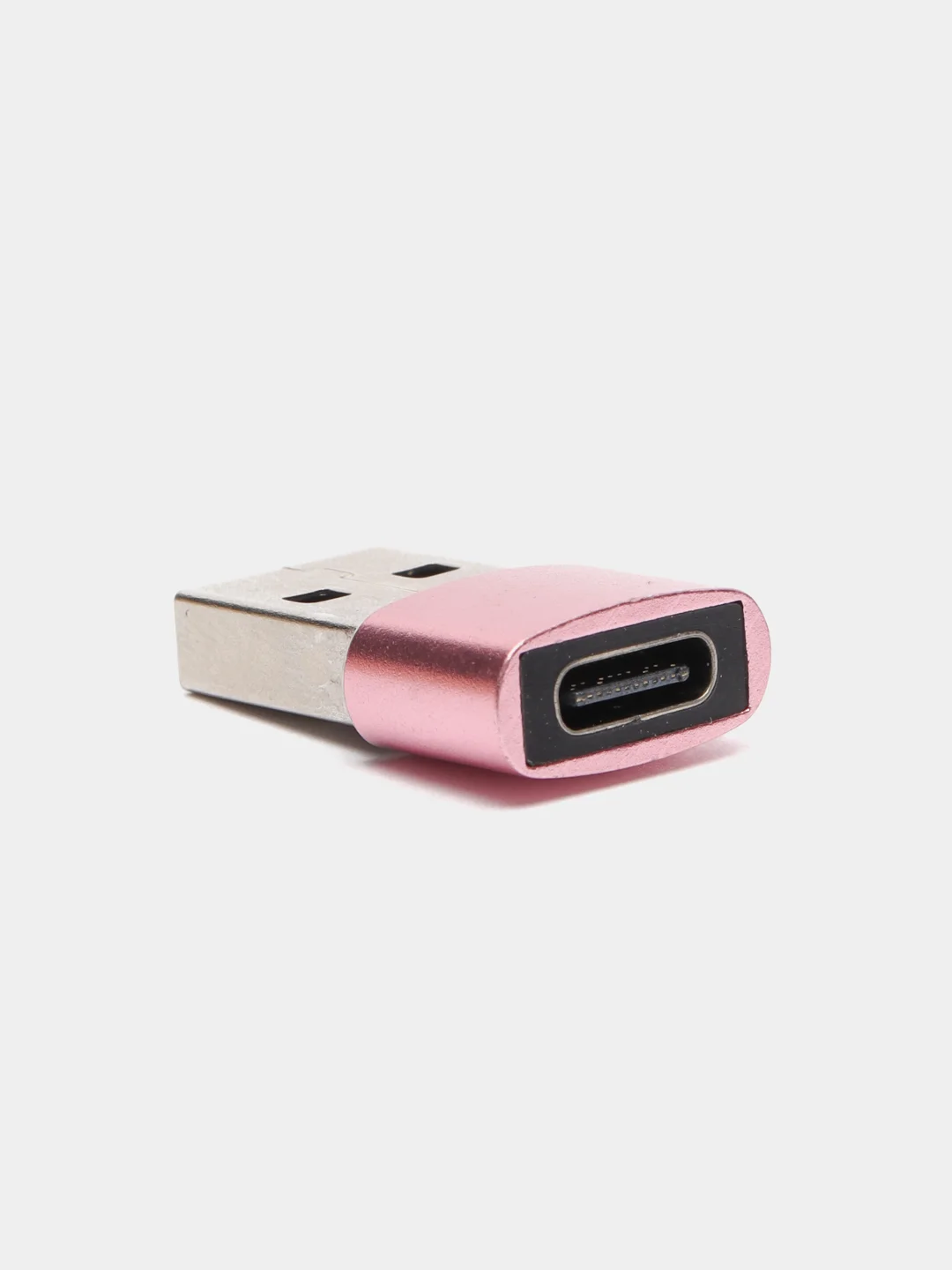 Розовый адаптер переходник Type-А на USB Type-С для зарядки