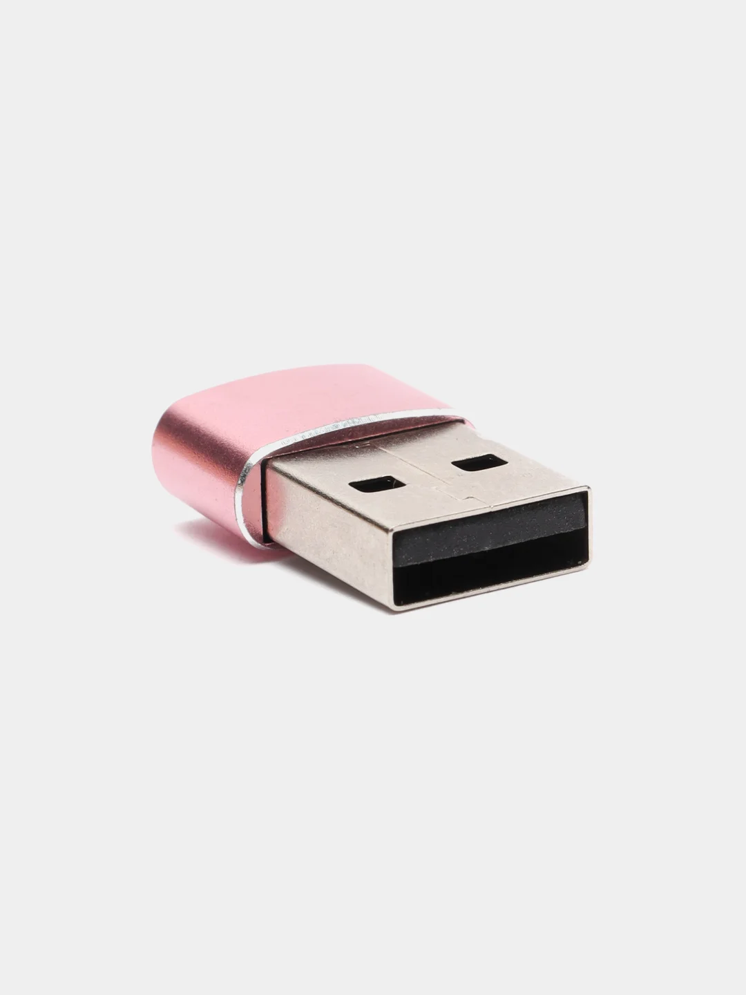 Розовый адаптер переходник Type-А на USB Type-С для зарядки