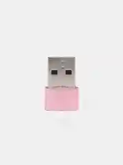Розовый адаптер переходник Type-А на USB Type-С для зарядки