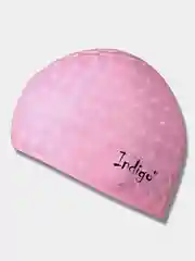 Розовый шапочка для плавания 3D INDIGO, ткань прорезиненная с эффектом