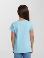 Голубой футболка детская для девочки, 100% хлопок, 8 - 12 лет