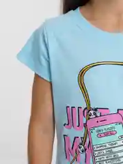 Голубой футболка детская для девочки, 100% хлопок, 8 - 12 лет