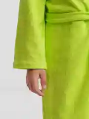 Салатовый халат махровый, детский, банный, с капюшоном, на поясе
