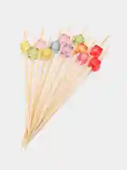 Красный деревянные шпажки для канапе, бамбуковые пики для фуршета, бамбуковая сервировочная посуда
