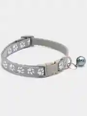 Серый меланж ошейник для кошек и собак мелких пород с лапками и колокольчиком
