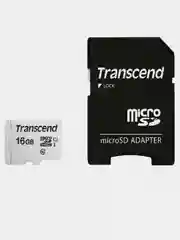 Карта памяти с адаптером Transcend microSD 300S Class 10 (U1 / A1), память 100MB/s
