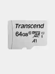Карта памяти с адаптером Transcend microSD 300S Class 10 (U1 / A1), память 100MB/s