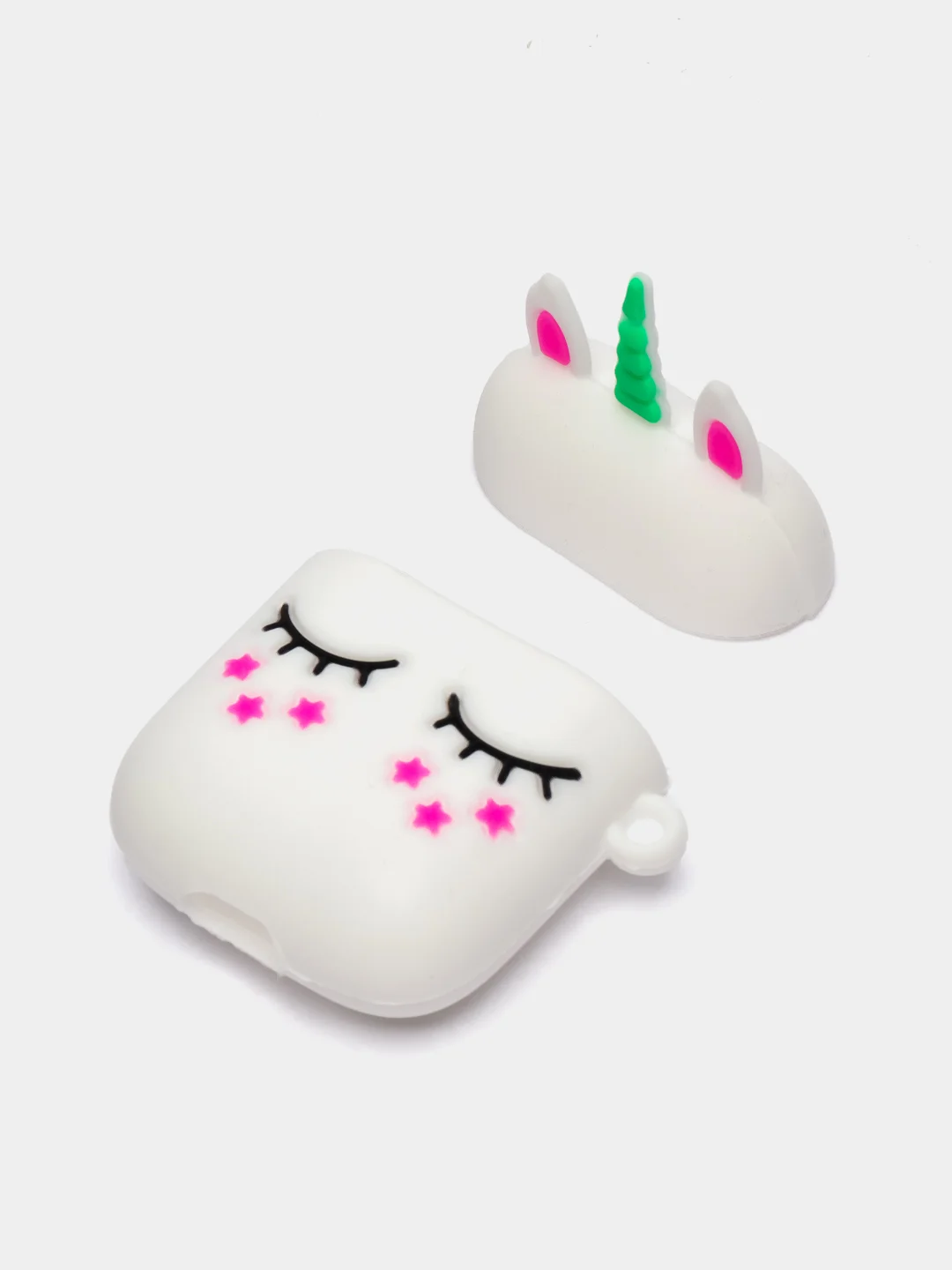 Белый чехол для беспроводных наушников Apple AirPods 1 / 2, силиконовый