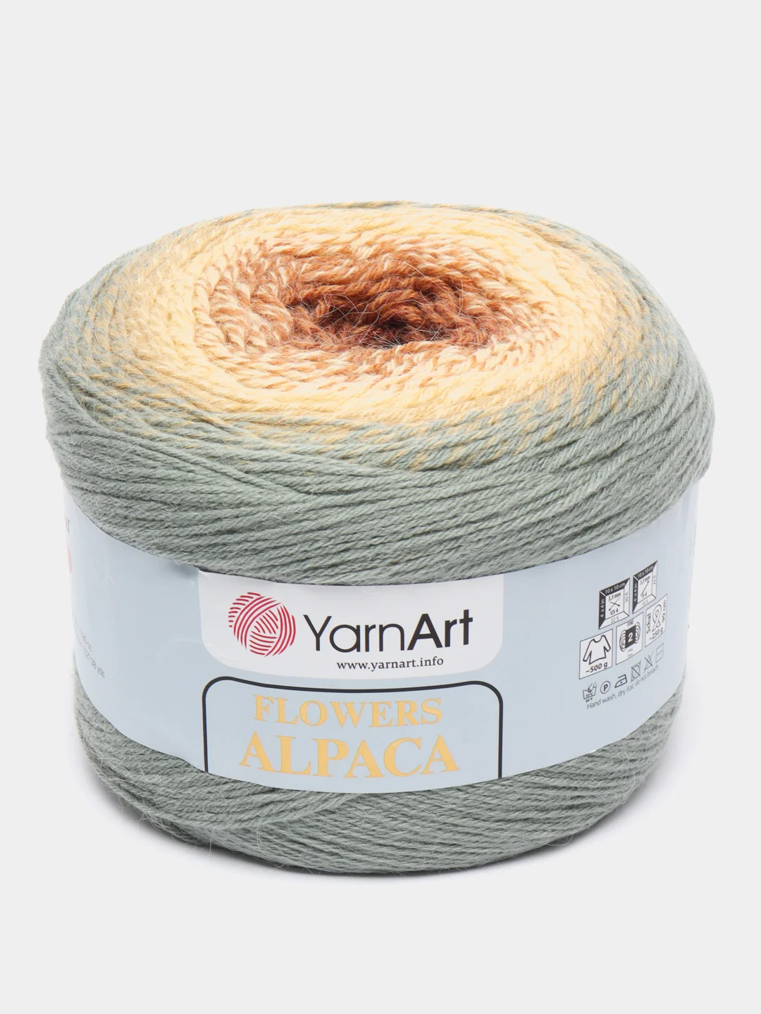 Серый пряжа YarnArt Flowers Alpaca, 80% акрил, 20% альпака, 250 г, 940 м, 1 моток