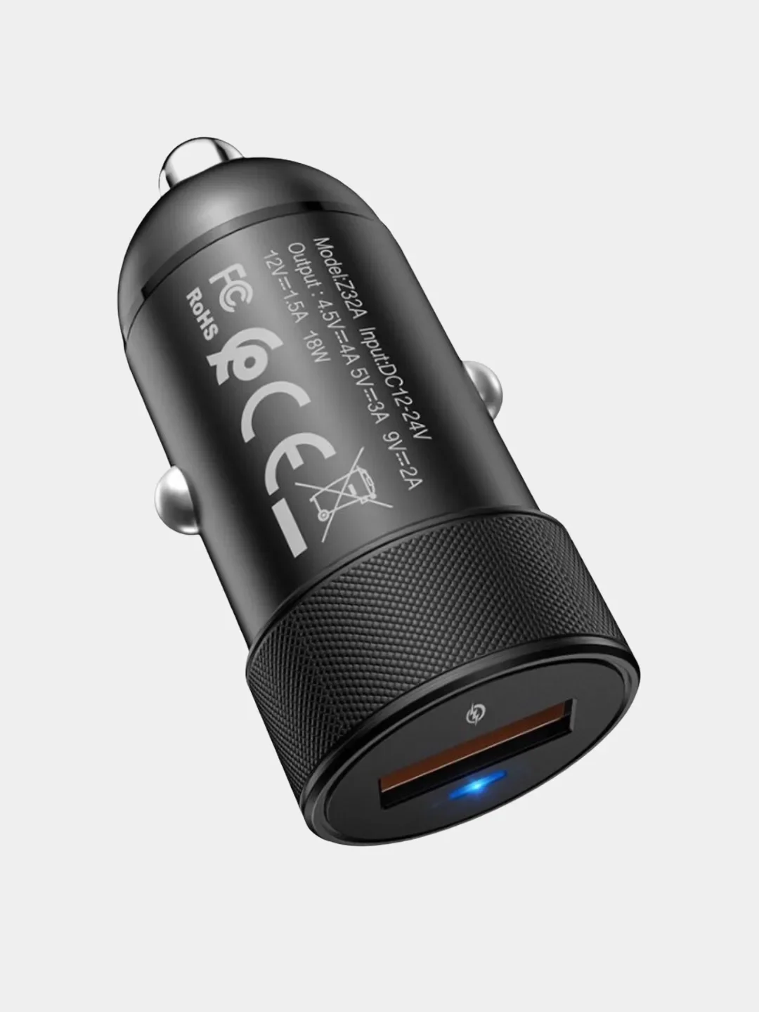 Автомобильное зарядное устройство HOCO Z32A быстрая зарядка QC3.0 (1xUSB, до 4A)